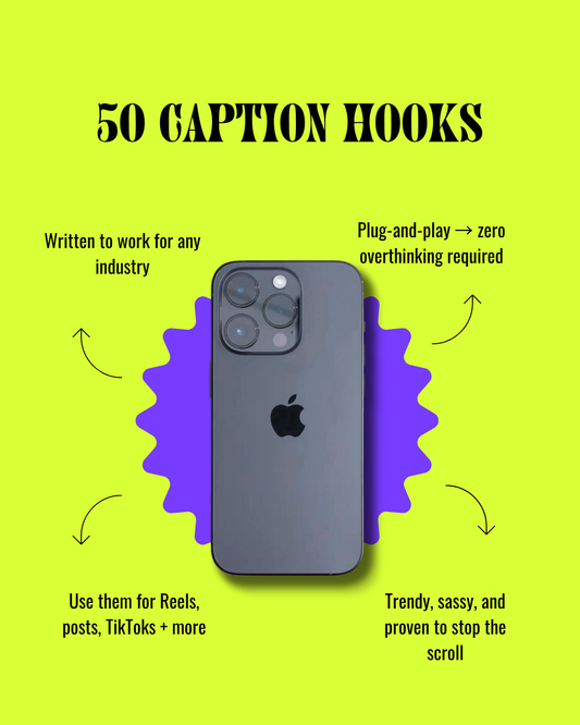 Freebie: 50 Caption Hooks